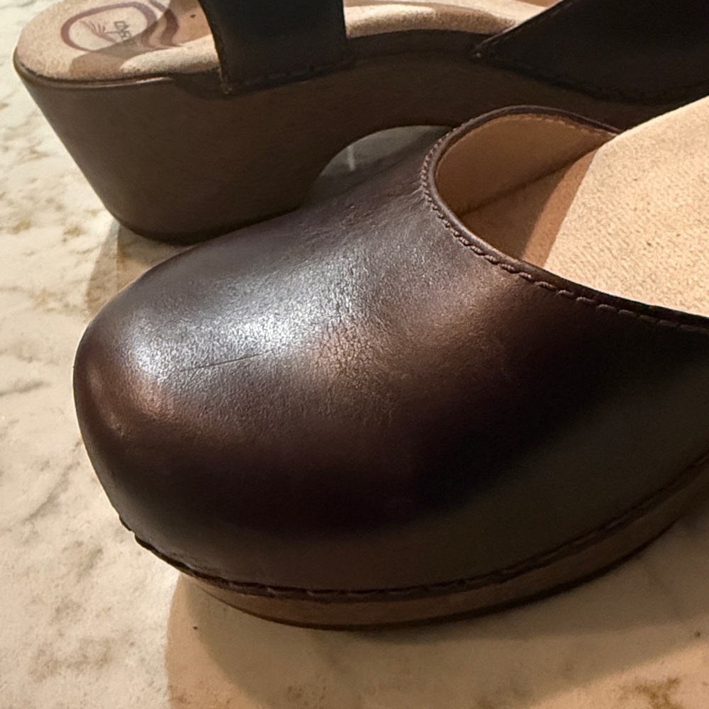 Dansko Dark Brown Kids Mary Jane Slingback Shoes - Picture 5 of 5